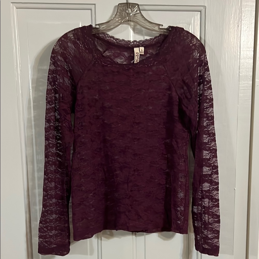 Purple Lace Long Sleeve Top